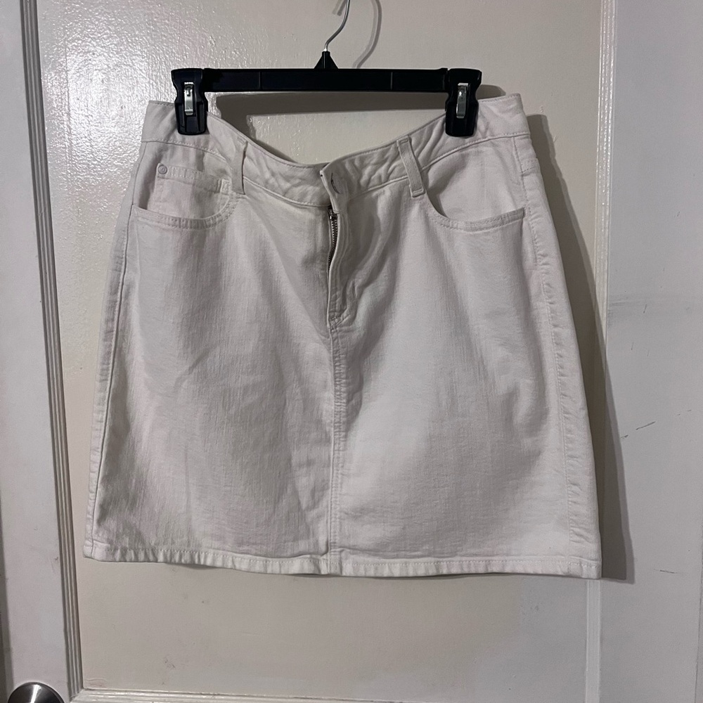Tommy Hilfiger White Denim Mini Skirt - Picture 1 of 3